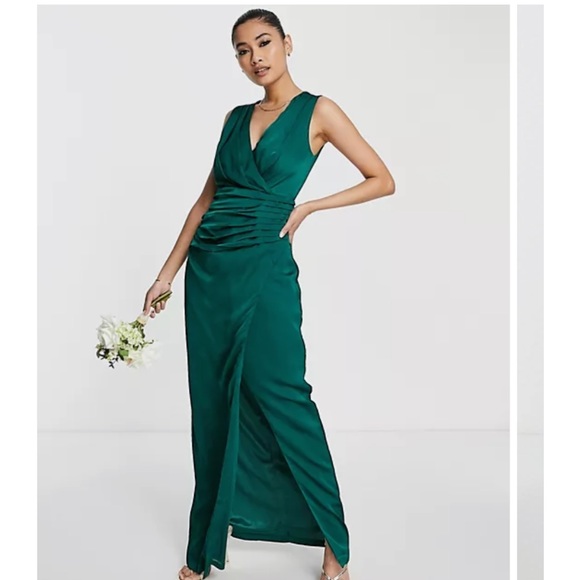 Fame and Partners-green silk size 14 - Picture 1 of 6